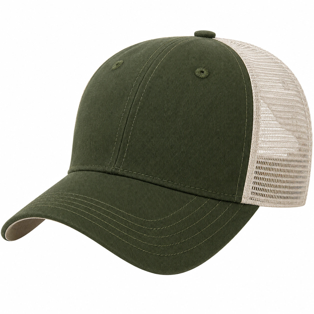 Unisex Trucker Cap Olivgrün/Beige