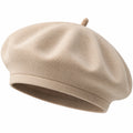 Klassische Damen Baskenmütze Beige