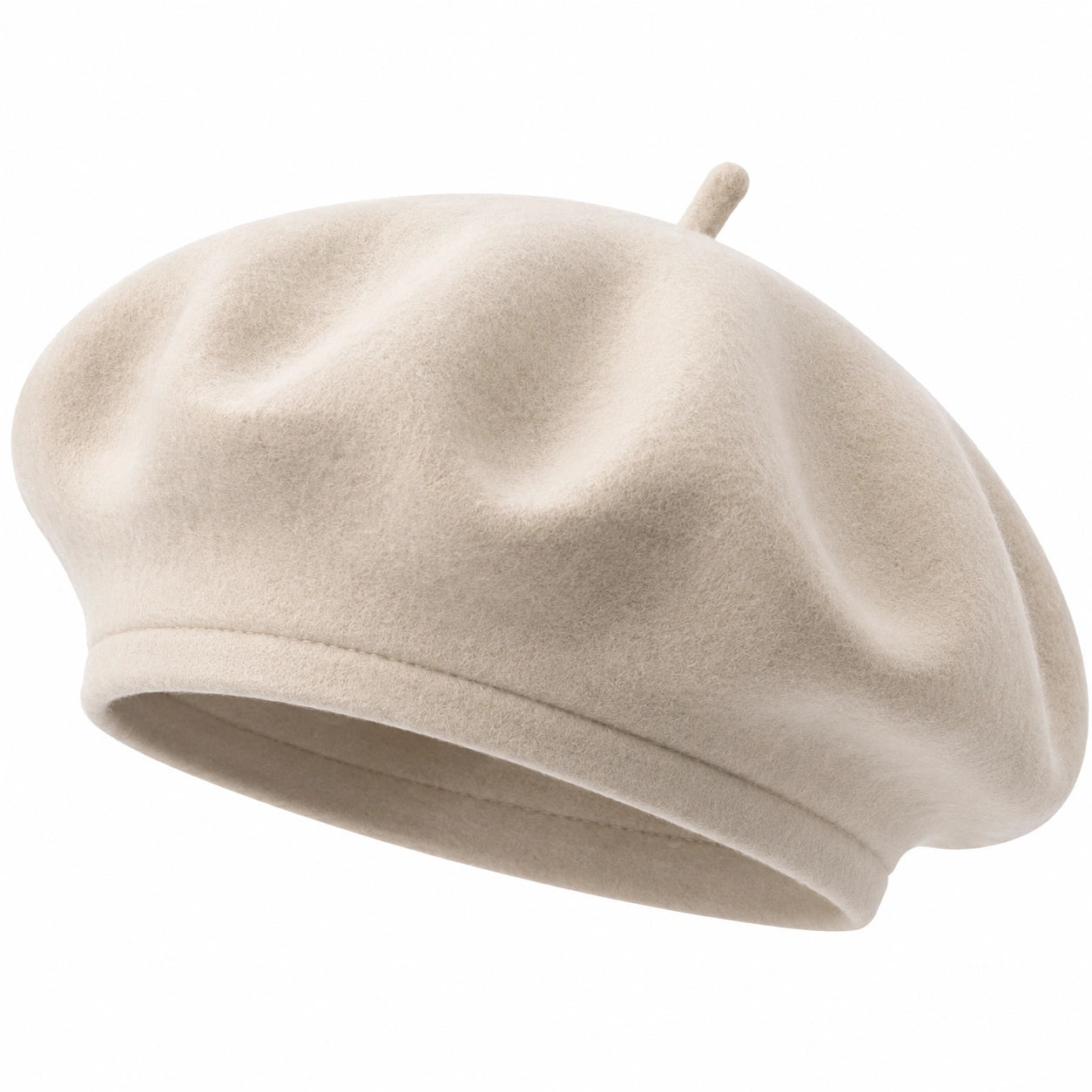 Klassische Damen Baskenmütze Beige