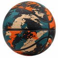 Basketball mit Camouflage-Muster in Orange/Schwarz/Blau