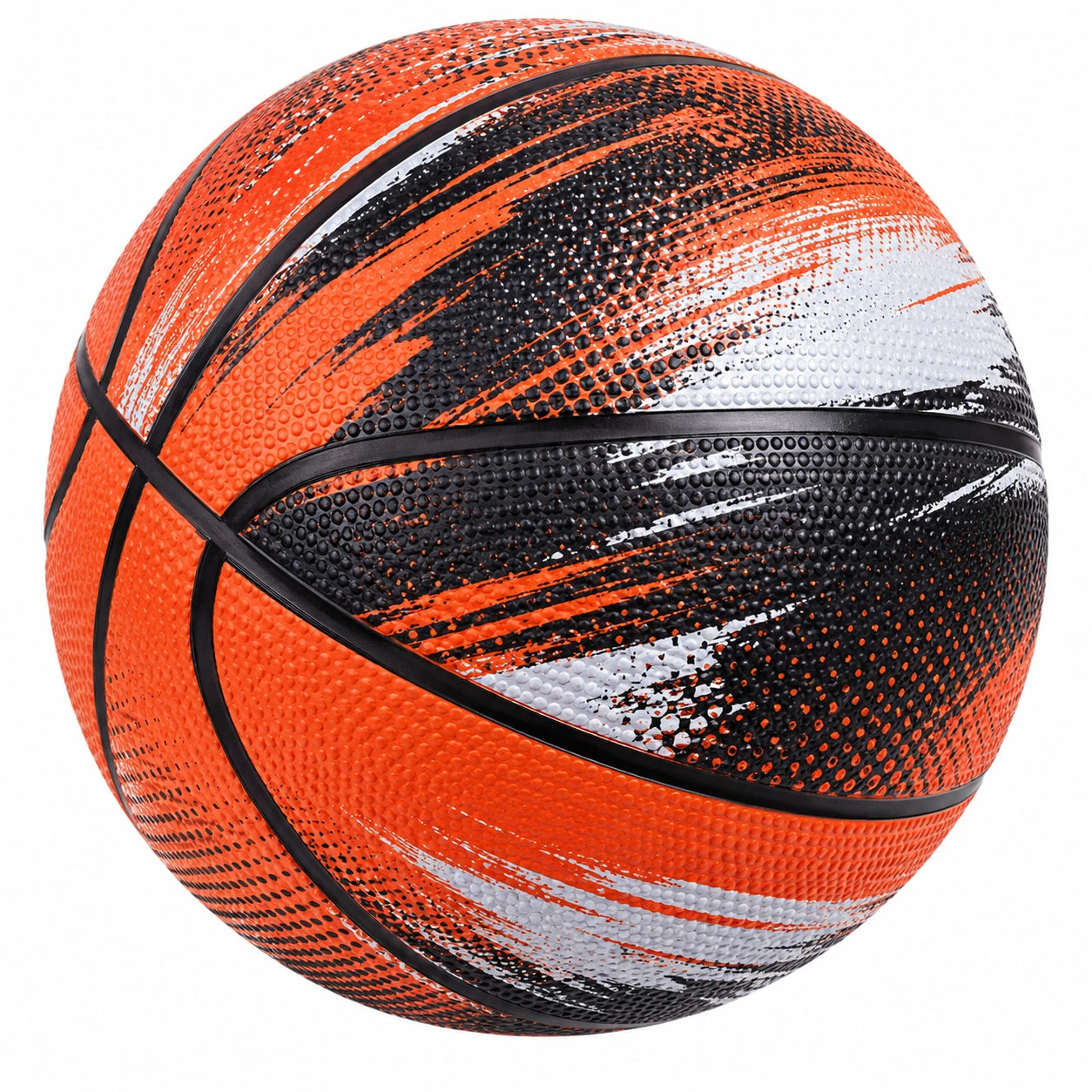 Basketball Größe 7 für Outdoor in Orange/Schwarz/Weiß