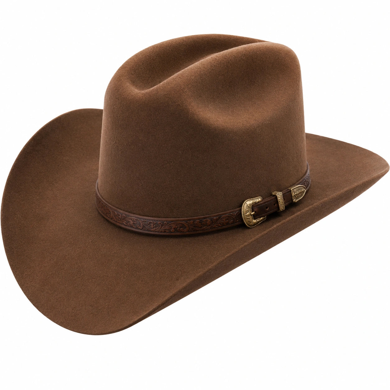 Brauner Westernhut mit Dekorschnalle