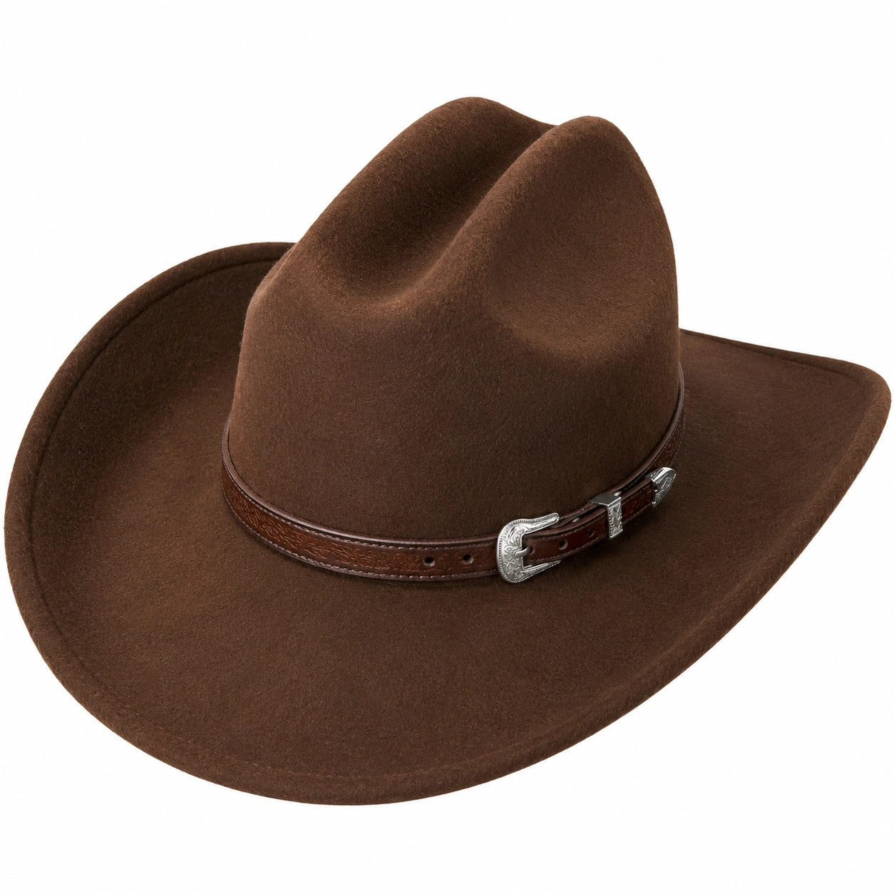 Klassischer Westernhut Braun mit Ledergarnitur