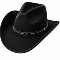 Schwarzer Cowboyhut mit Metallic-Hutband