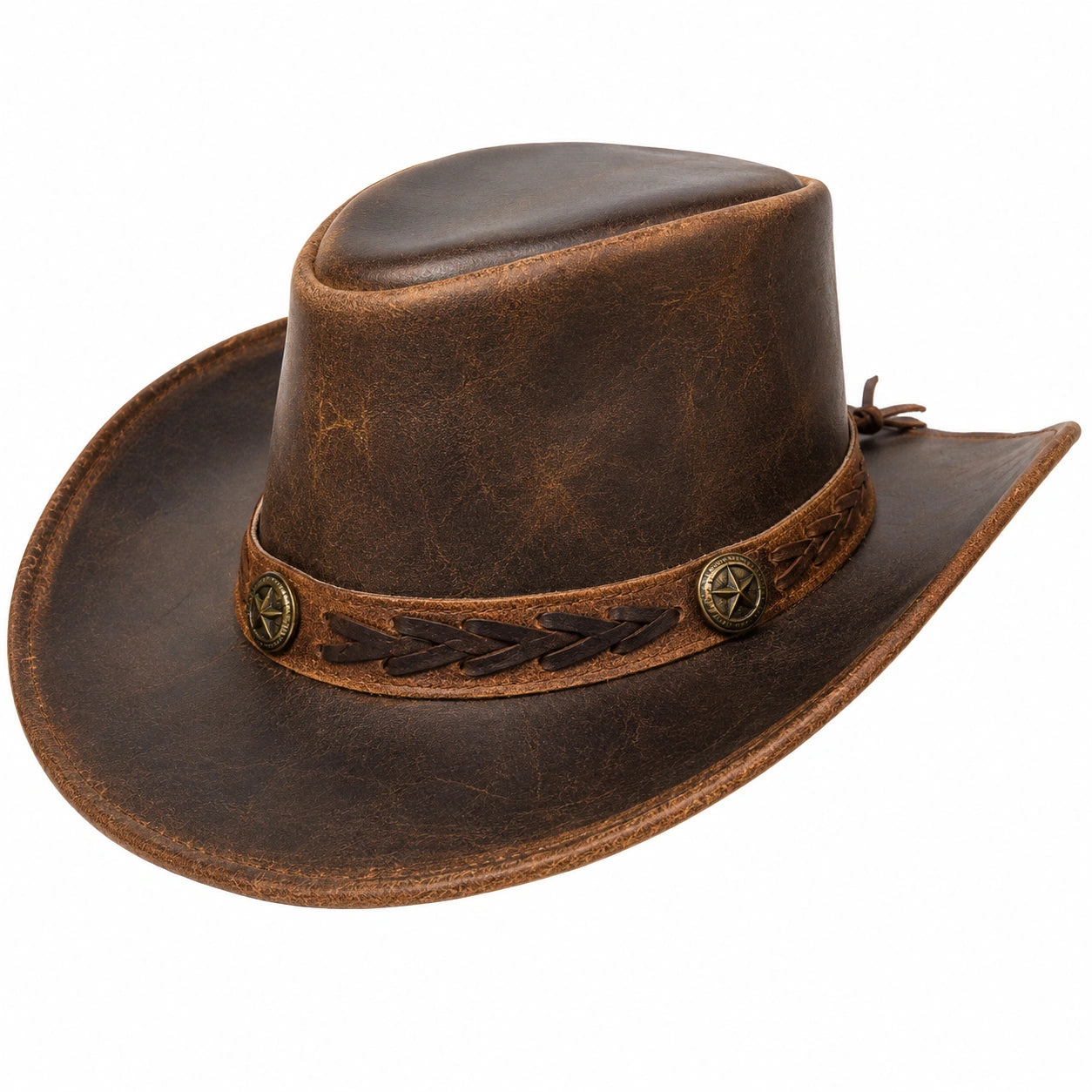Cowboyhut mit Lederband Braun