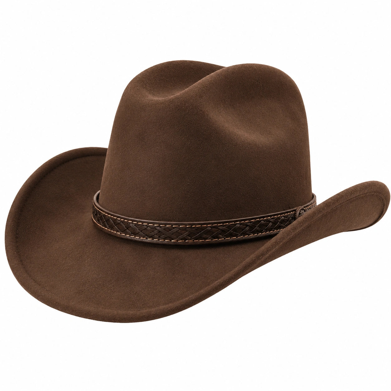 Herren Cowboyhut, Braun, mit Breiter Krempe