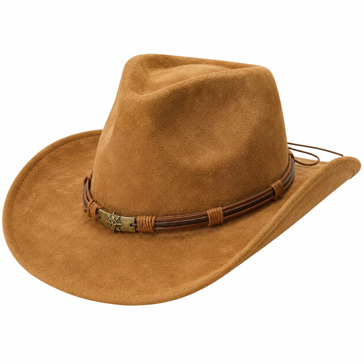 Unisex Cowboyhut Braun mit Sternverzierung