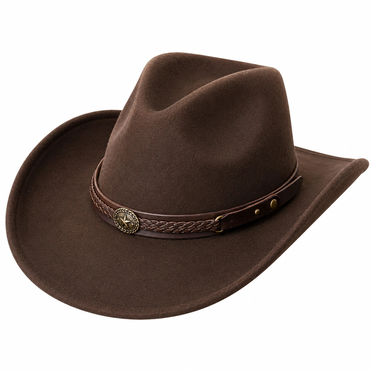 Brauner Cowboyhut mit Zierband