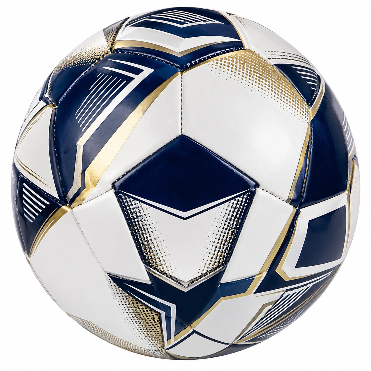 Fußball Trainingsball Weiß Blau Gold für Erwachsene und Jugendliche