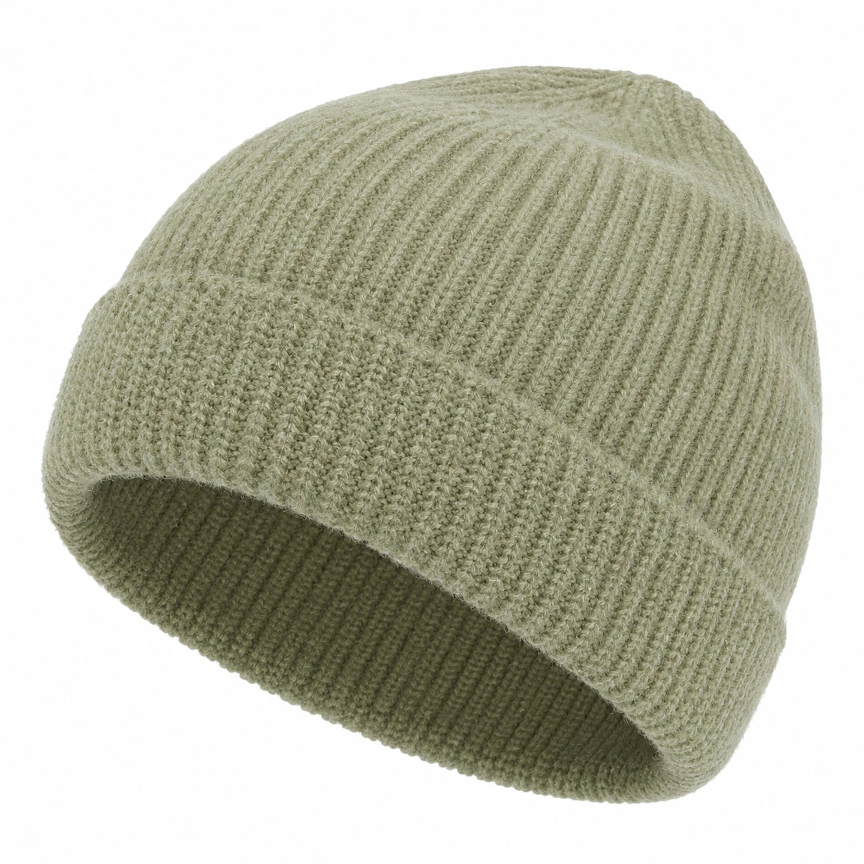 Unisex Beanie Krempe Olivgrün